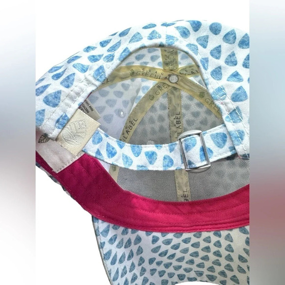 Quagga Green Label Women’s Baseball Cap blue white pink Raindrop Pattern hat - Picture 5 of 6